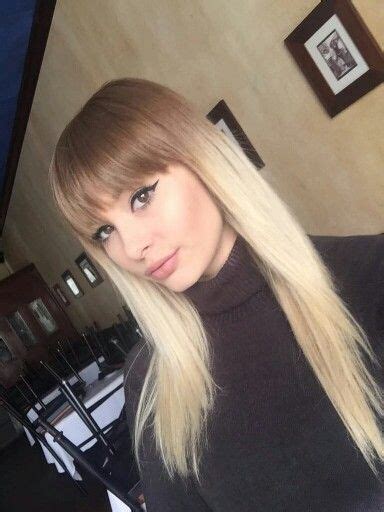Ombre With Bangs Balayage Hair Blonde Hair With Bangs