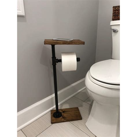 toilet paper holder stand standing toilet paper holder  wooden shelf barristerjoiner