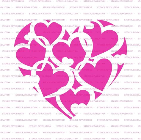 large heart stencil template  template