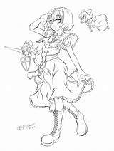 Touhou Lineart Alice Nsio Deviantart Anime sketch template