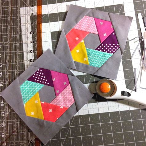 slostudio cotton  steel woven hexagon blocks ive  paper pieced quilt patterns