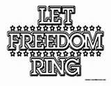 Freedom Coloring Pages Ring Let Sign Colormegood Northamerica sketch template