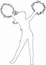 Cheerleader Outline Silhouette Silhouettes Drawing Dot Vector Coloring Pages Through sketch template