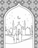 Colouring Printable Pages Islamic Mosque Adabi Coloring Choose Board sketch template