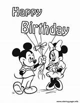 Birthday Happy Coloring Mickey Mouse Disney Pages Printable Drawing Cake Minnie Print Text Clipart Color Drawings Book Clip Friends Paintingvalley sketch template