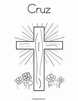 Coloring Cruz Cross Print Flowers Twistynoodle Ll sketch template