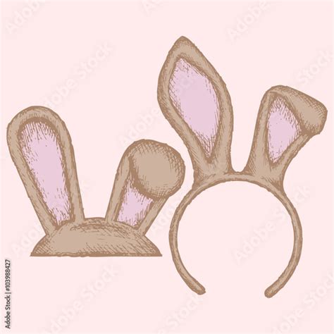 easter bunny ears colorful image doodle style stock vector adobe stock