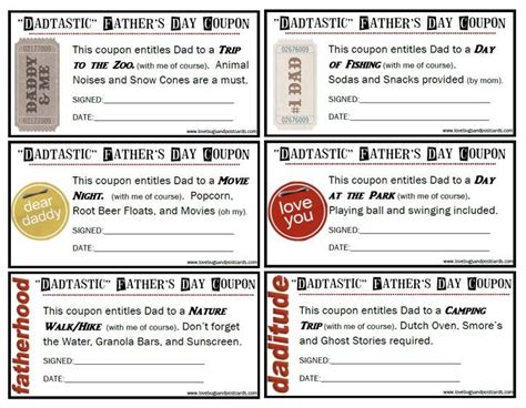 dadtastic fathers day coupons  printable  printable