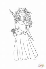 Merida Coloring Pages Bow Disney Princess Brave Printable Her Arrows Colouring Arrow Drawing sketch template