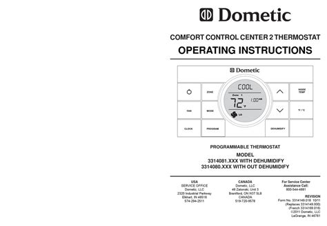dometic xxx operating instructions manual   manualslib