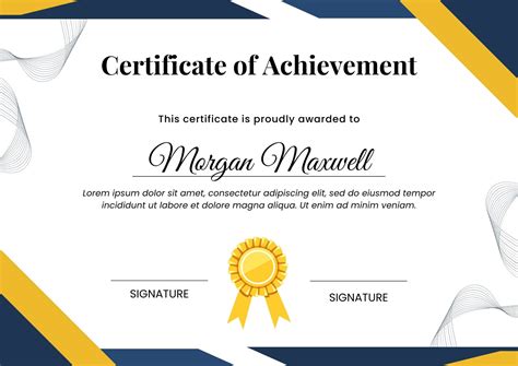 certificate  award template word
