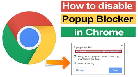 disable popup blocker  google chrome browser youtube