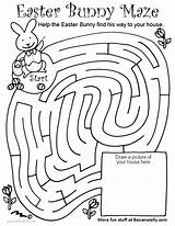 Easter Maze Bunny Printable Kids Mazes Easy Worksheet Activities Print Find Drawing Santa Choose Board Party Pdf Use sketch template