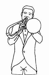 Trombone Vorne Trompeter Malvorlage sketch template