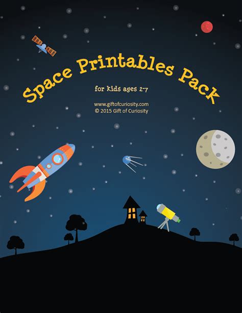 space printables pack gift  curiosity