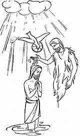 Baptism Baptiste Colorear Jobbet Illustrations Enkla Kristus Teckningar Skissblock sketch template