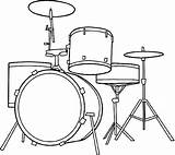 Drum Set Coloring Kit Drawing Clipart Drums Pages Drawings Sets Easy Instruments Printable Top Drumstel Print Musical Schlagzeug Pixels Clip sketch template
