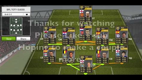 fifa  ultimate team bpl team   year prediction actual cards highlights youtube