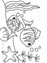 Sea Coloring Under Pages Kids Animals Drawing Color Cartoon Print Printable Drawings Underwater Ocean Animal Fish Sheets Fun So Getdrawings sketch template