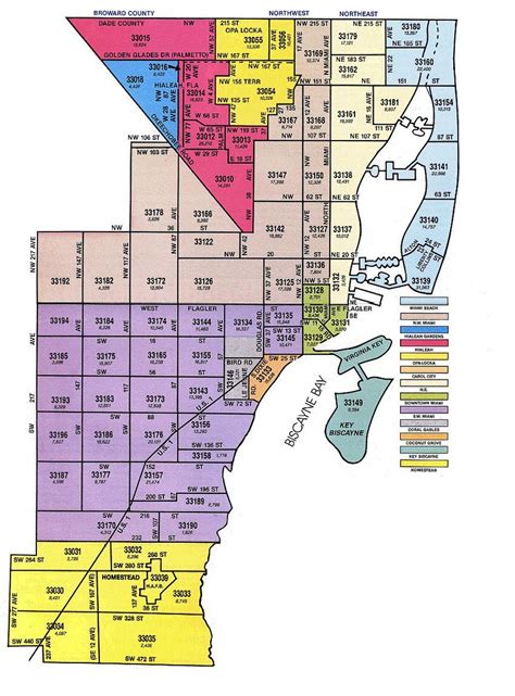 Zip Code Map Miami Miami Fl Zip Code Map Florida Usa