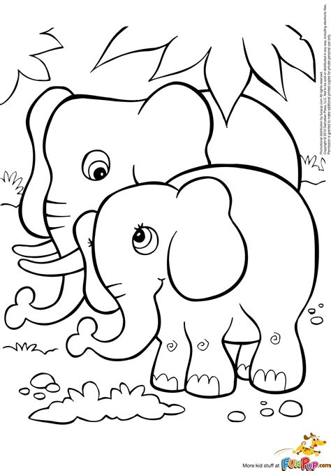 printable coloring page  elephant