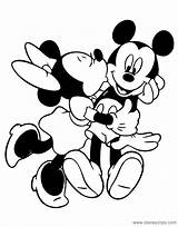Mickey Minnie Pages Coloring Kissing Mouse Cheek Kiss Drawing Disney Friends Choose Board Easter Color sketch template