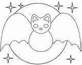 Bat Coloring Halloween Pages Printable Baby Bats Color Cute Kids Print Animals Animal Preschool Witch Cartoon Sheets Sheet Happy Simple sketch template