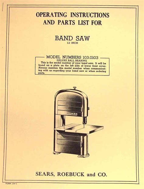 craftsman    band  owners instructions  parts manual ozark tool manuals