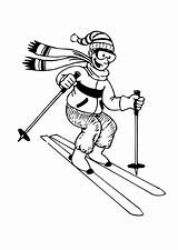 Esquiar Colorear Dibujos sketch template