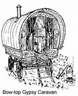 Caravan Wagon Gypsy Coloring Sketch Template sketch template