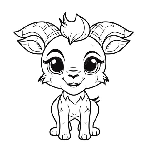 baby goat coloring pages outline sketch drawing vector goat cartoon