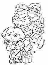Coloring Dora Christmas Pages Popular sketch template