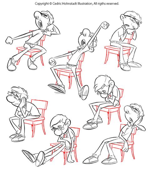 Sketchbook Exercise Posing A Tired Man In A Chair
