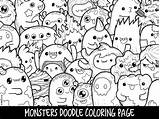 Doodle Monster Adults Schattige Kleurplaten Kleurplaat Tekeningen Viatico Downloaden Uitprinten sketch template