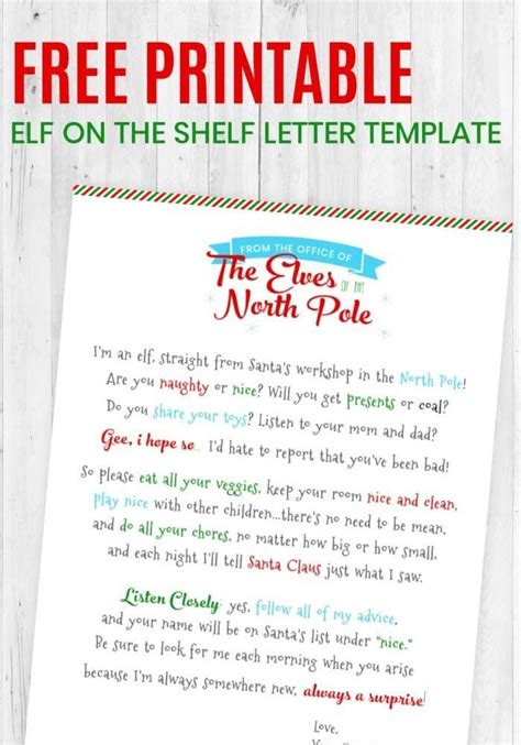 printable elf   shelf letter template elf  shelf letter