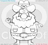 Miner Coloring Cartoon Waving Chubby Prospector Outlined Clipart Vector Thoman Cory sketch template