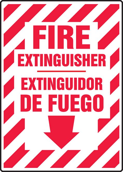 Fire Extinguisher Arrow Bilingual Fire Safety Sign Sbmfxg932