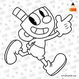 Mugman Draw Cuphead Coloring Pages Drawing Kids Color Sheets Drawings Step Game Line Easy Protagonists Marker Grab Pachislo Learn Info sketch template