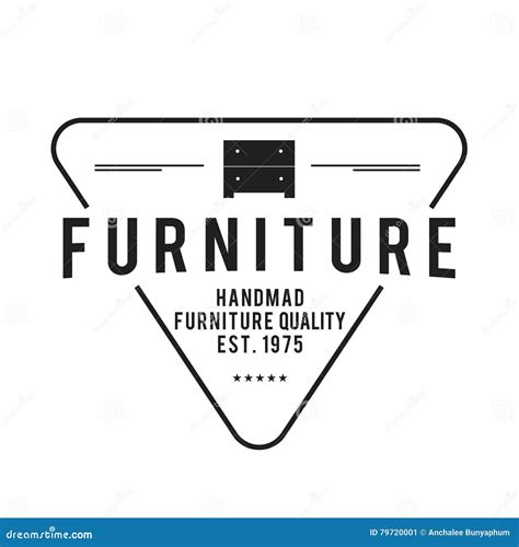 furniture emblem vintage set hipster  retro style stock illustration illustration