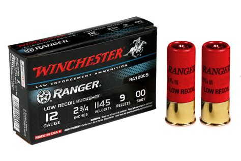 Winchester 12 Ga 2 3 4 In 9 Pellet 00 Ranger Low Recoil Buckshot 5 Box