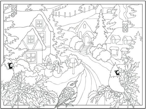 printable winter coloring pictures winter scene coloring pages