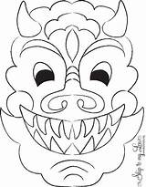 Dragon Chinese Year Mask Printable Masks Craft Crafts Coloring Kids Color Alphamom Template Lunar Chinois Head Templates Print Animal Sketch sketch template