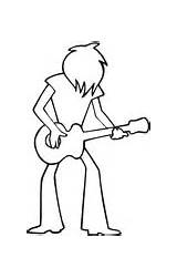 Coloring Rock Guitar Guitarist Pages Plays Boy sketch template