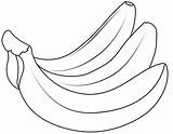 Banana Coloring Pages Fruit Printable Bananas Print Kids Color Colouring Easy Fruits Apple Cartoon Vegetables Any Choose Board sketch template