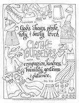 Kindness Humility Printable Clothe Colouring Patience Flandersfamily Verse Yourselves Colossians Compassion Happierhuman Spiritual Scriptures Nt Respect March Proverbs sketch template