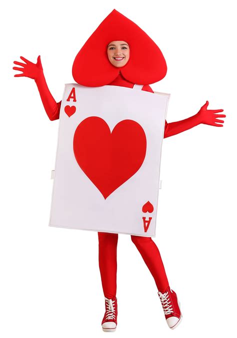 Ace Of Hearts Costume For Adults Playing Card Costume
