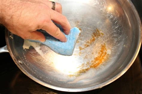 cleaning burnt oil  stainless steel pans thriftyfun