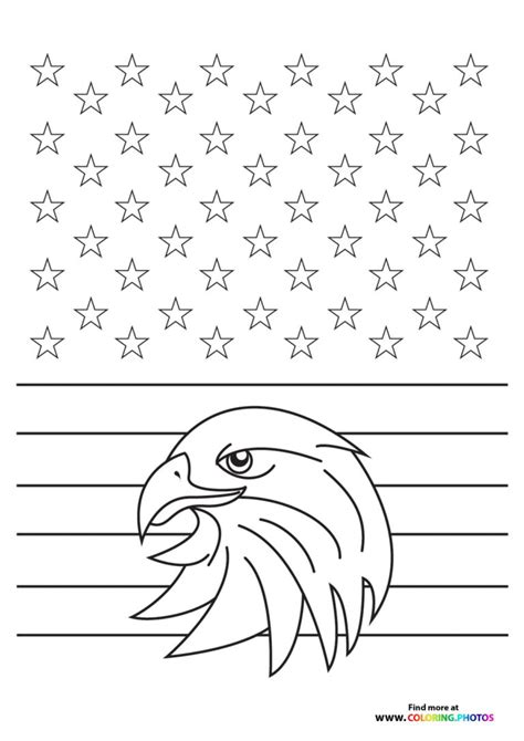 american eagle   flag coloring pages  kids