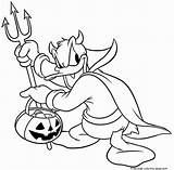 Halloween Disney Coloring Pages Donald Duck Devil Color Kids Printable Print Teens Size Books Mickey Top Printables Sheet Mouse sketch template