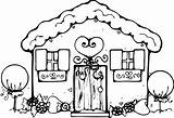 Gingerbread Coloring House Pages Print Printable Kids sketch template